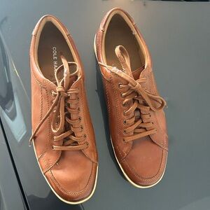 COLE HAAN MEN’s BROWN LEATHER SNEAKERS SIZE 9.5